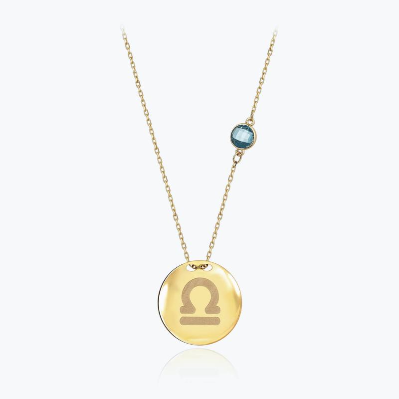 Zodiac Sign Gold Necklace Libra