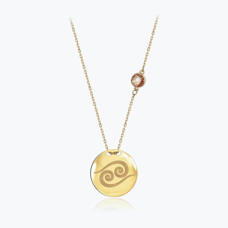Zodiac Sign Gold Necklace Cancer