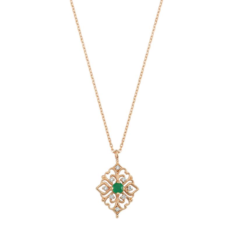Green Stone Gold Necklace