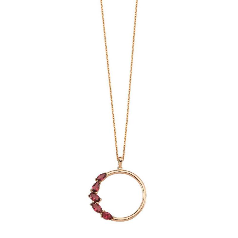 Pink Stone Gold Necklace