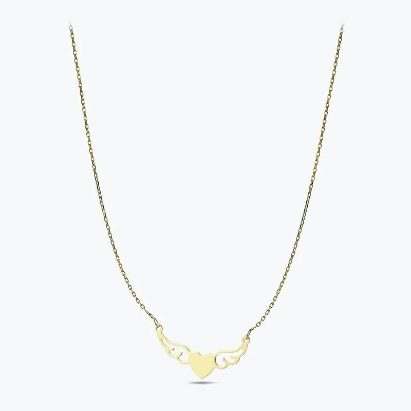 Winged Heart Gold Necklace