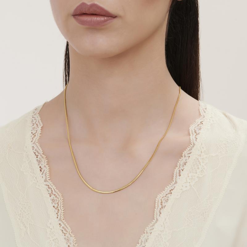 Herringbone Gold Chain Necklace
