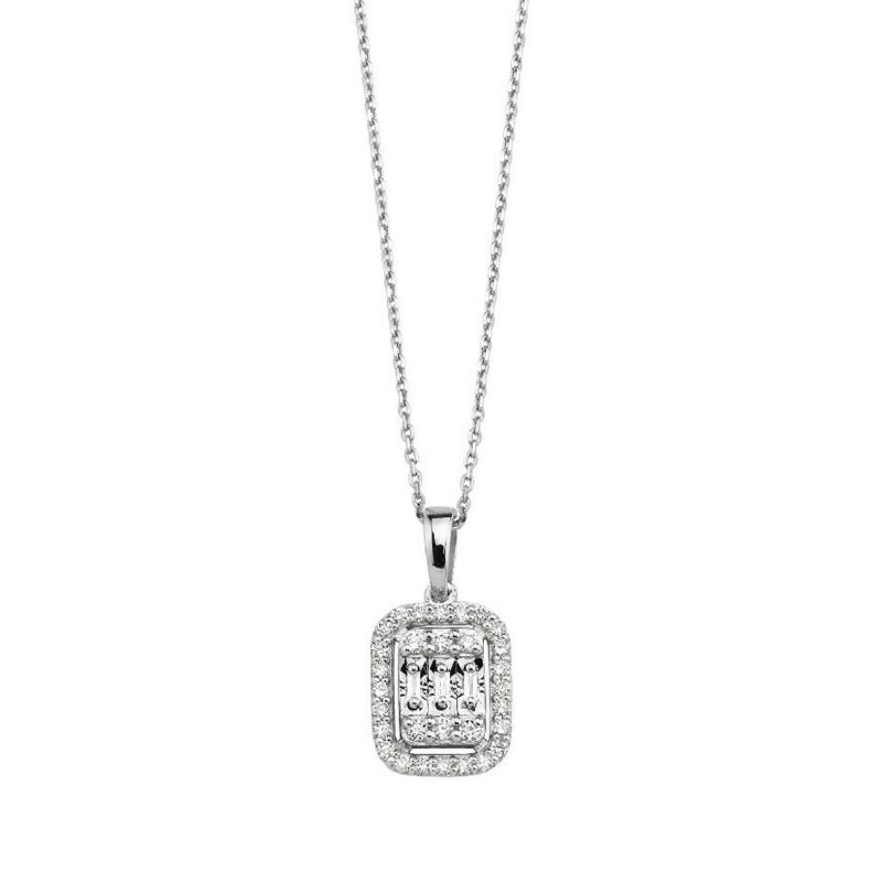 0.26 Carat Baguette Diamond Necklace