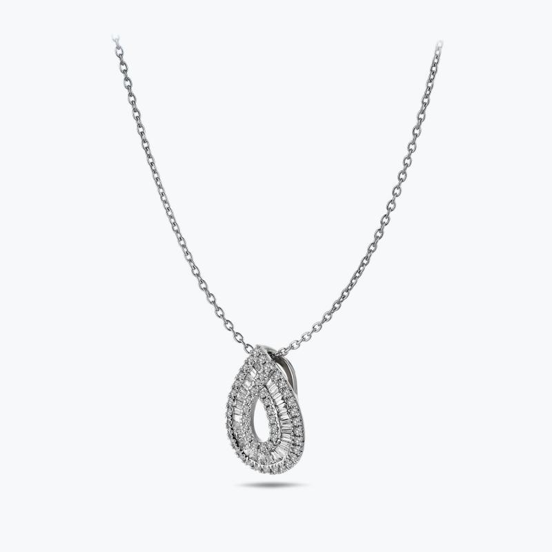 0.29 Carat Baguette Diamond Necklace