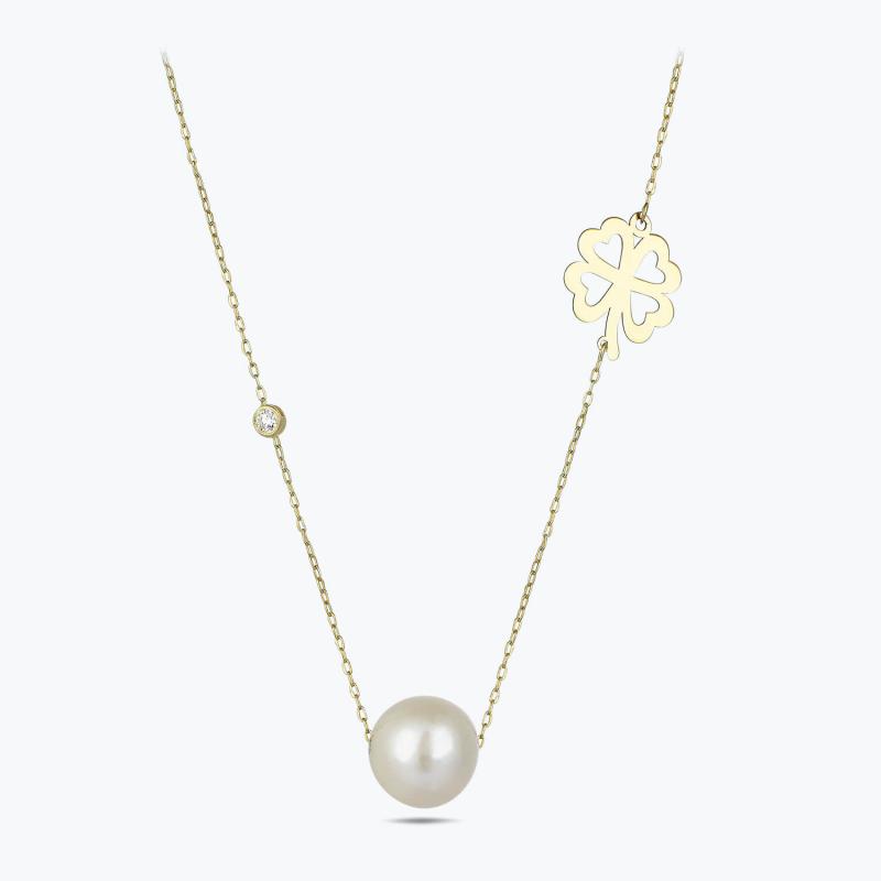 Clover Pearl Diamond Necklace