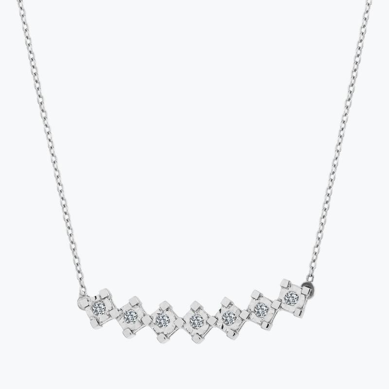 0.08 Carat Seven Stone Diamond Necklace