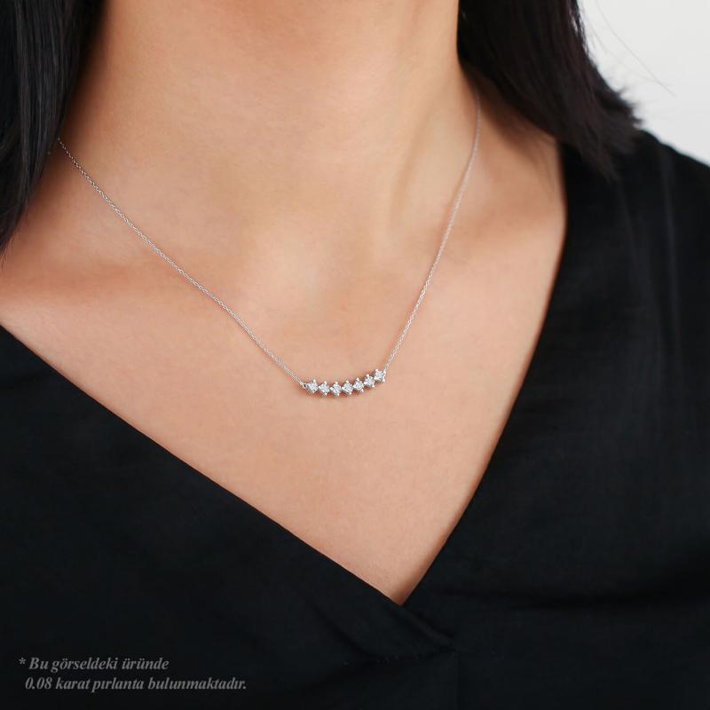 0.08 Carat Seven Stone Diamond Necklace