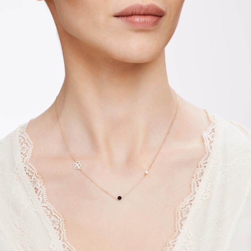 0.02 Carat Clover Diamond Necklace