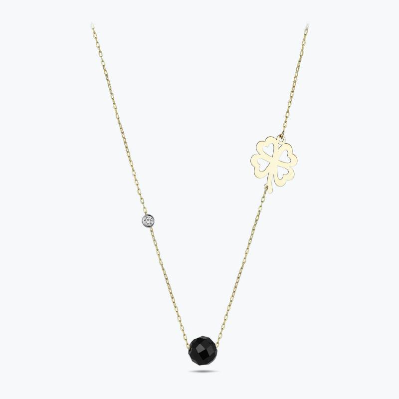 0.02 Carat Clover Diamond Necklace