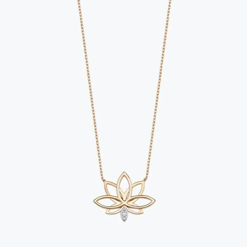 Lotus Diamond Necklace 
