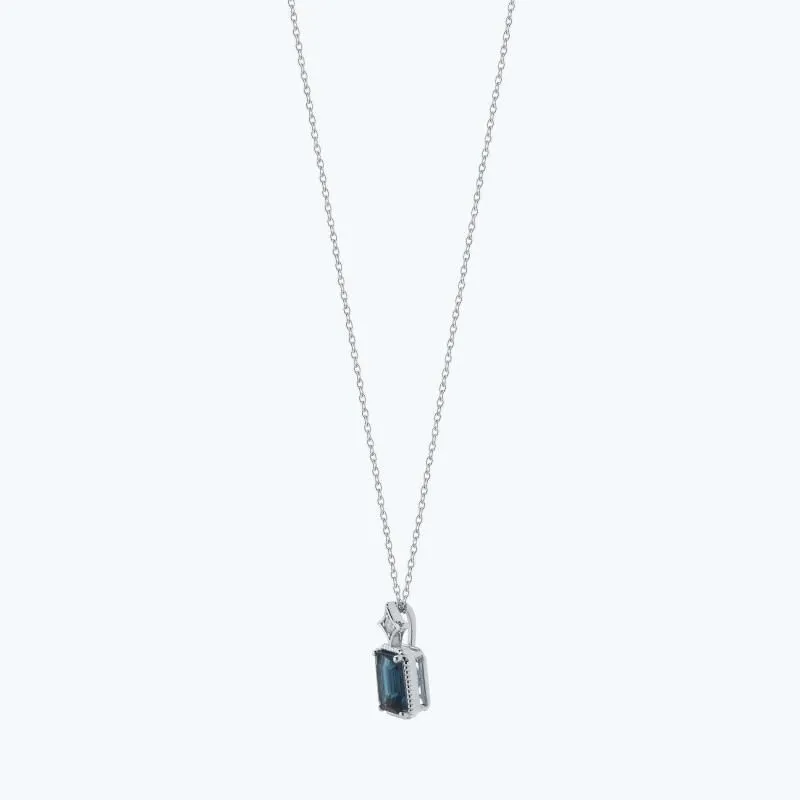 Pırlanta London Blue Topaz Kolye