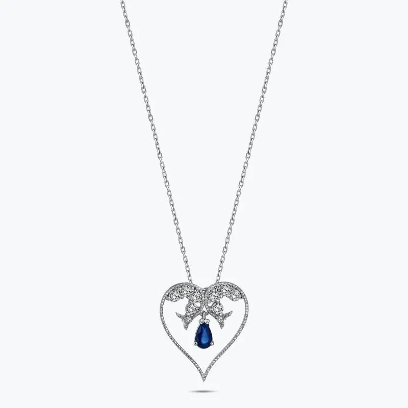0.02 Carat Sapphire Diamond Necklace