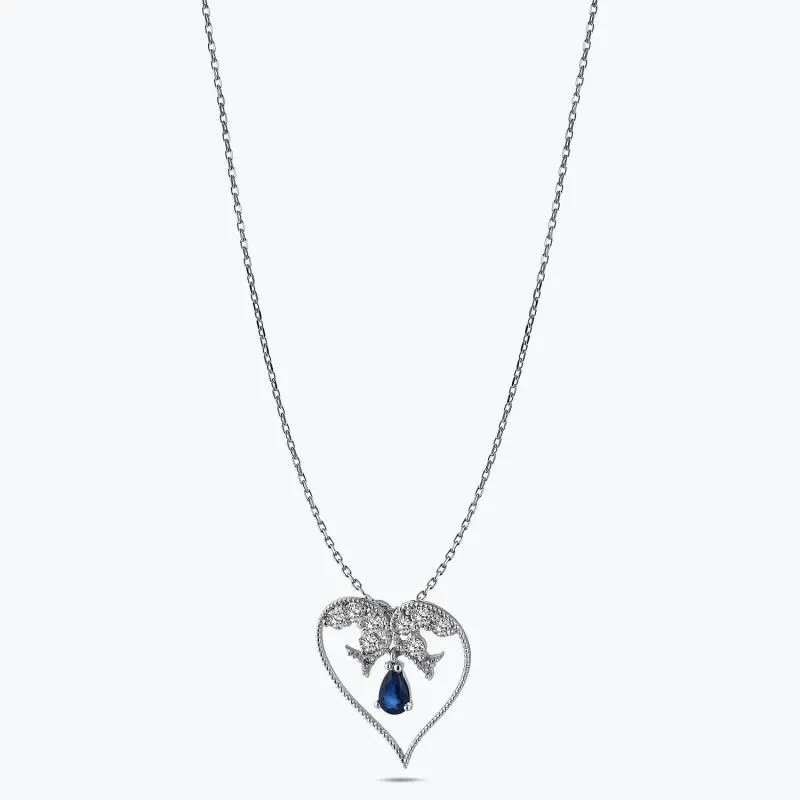0.02 Carat Sapphire Diamond Necklace