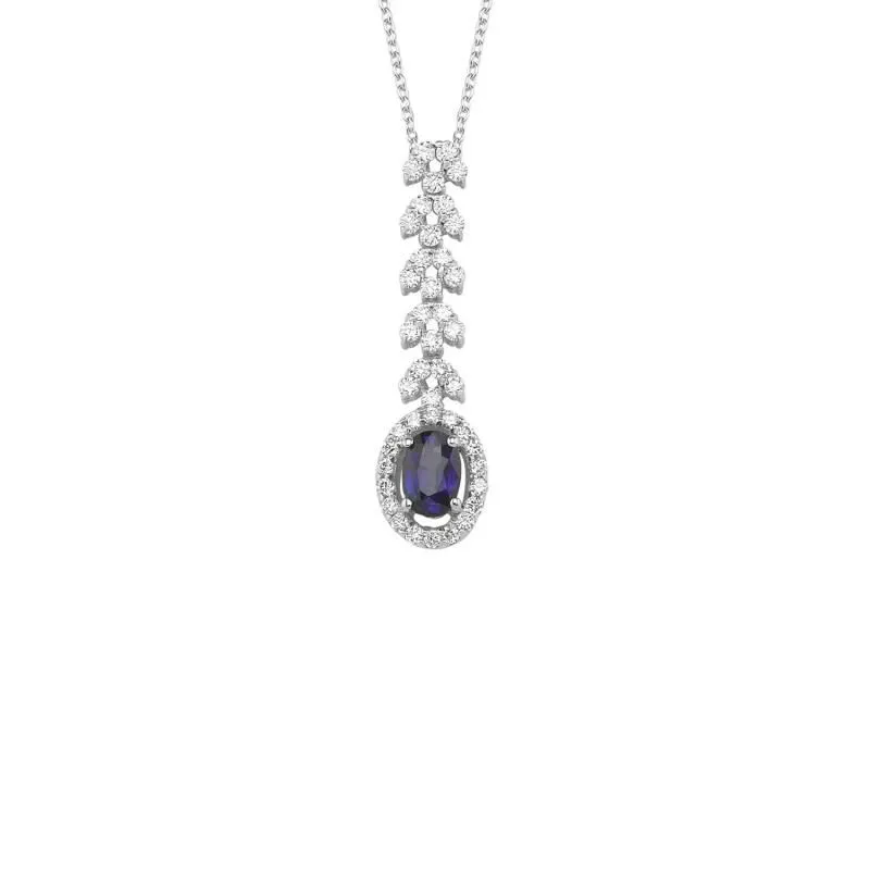 0.50 Carat Sapphire Diamond Necklace