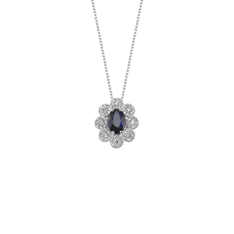 0.49 Carat Sapphire Diamond Necklace