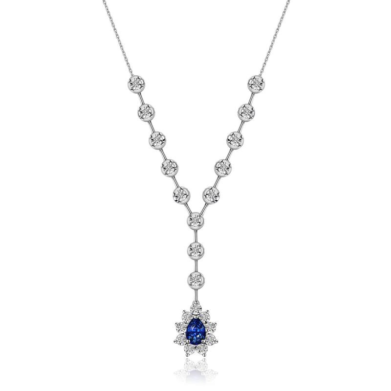 0.56 Carat Sapphire Diamond Necklace