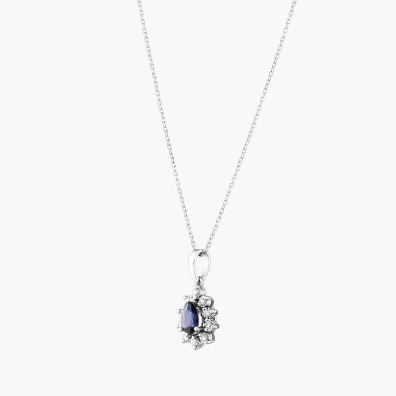 0.12 Carat Sapphire Diamond Necklace