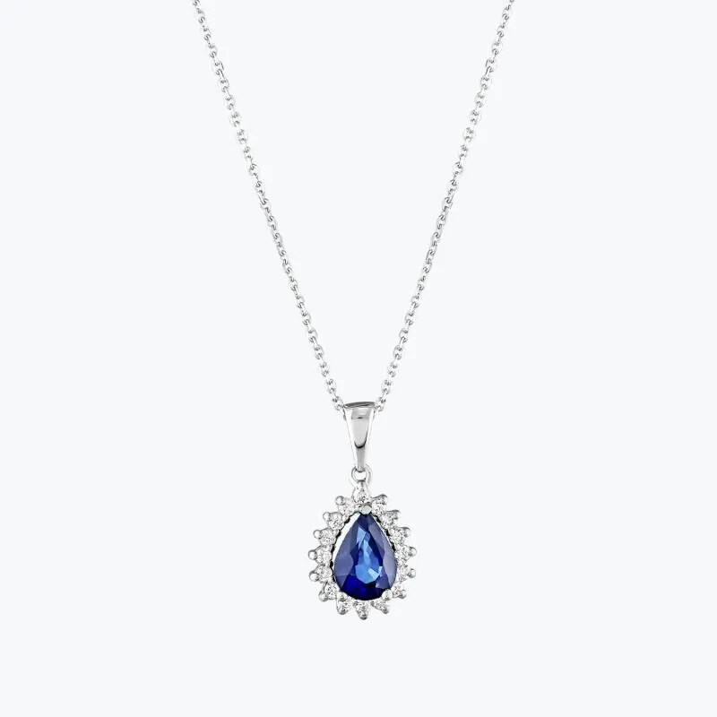 0.17 Carat Sapphire Diamond Necklace
