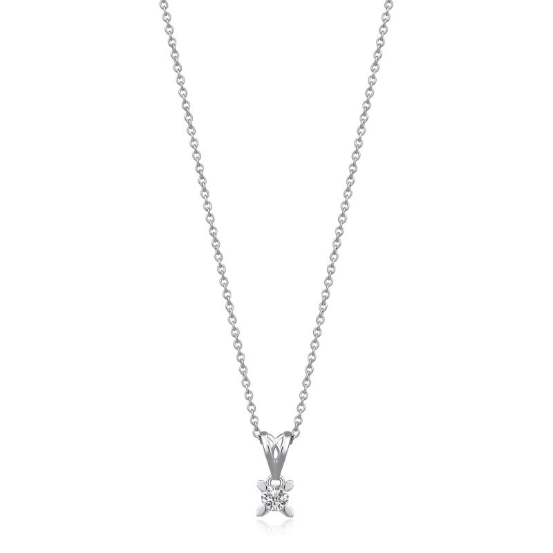 0.08 Carat Solitaire Diamond Necklace