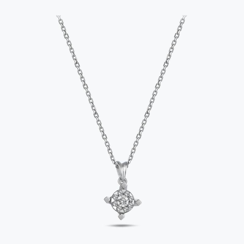 0.09 Carat Bouquet Solitaire Diamond Necklace