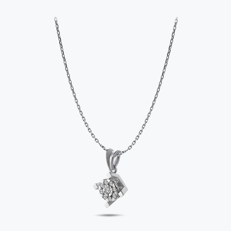 0.09 Carat Bouquet Solitaire Diamond Necklace