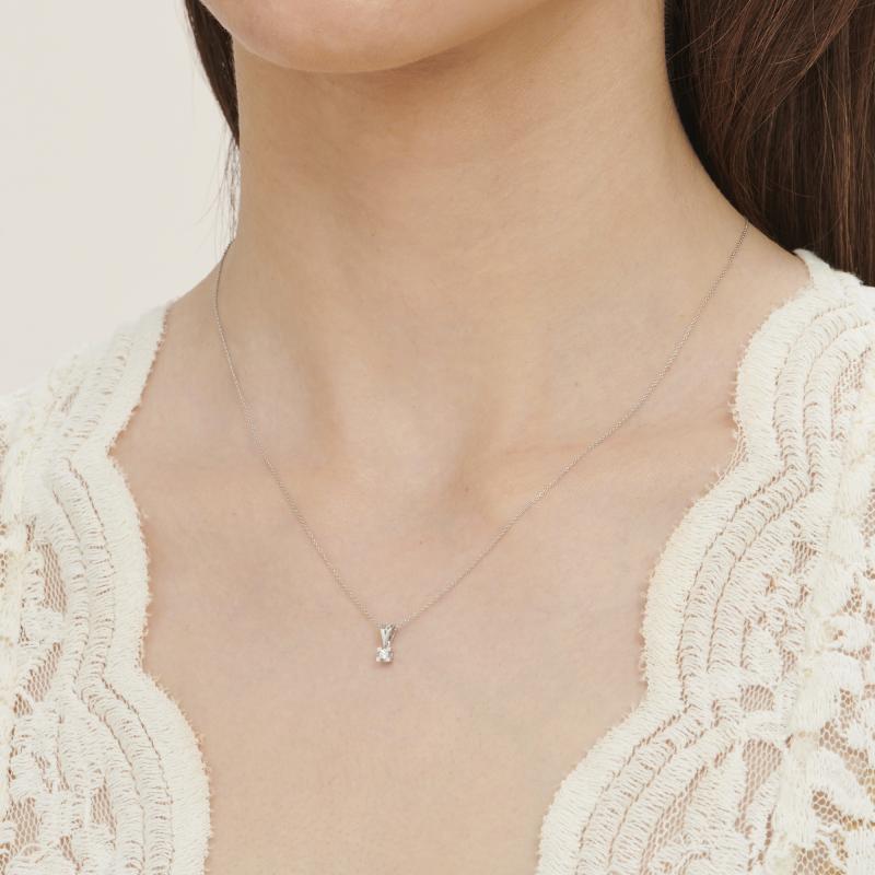 0.07 Carat Solitaire Diamond Necklace