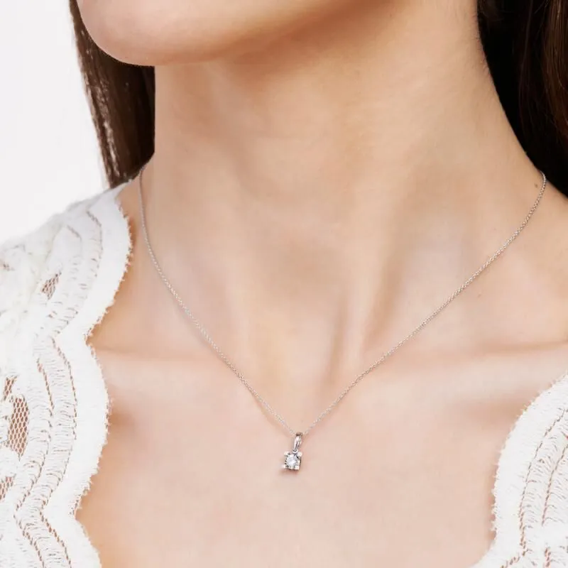 0.16 Carat Solitaire Diamond Necklace