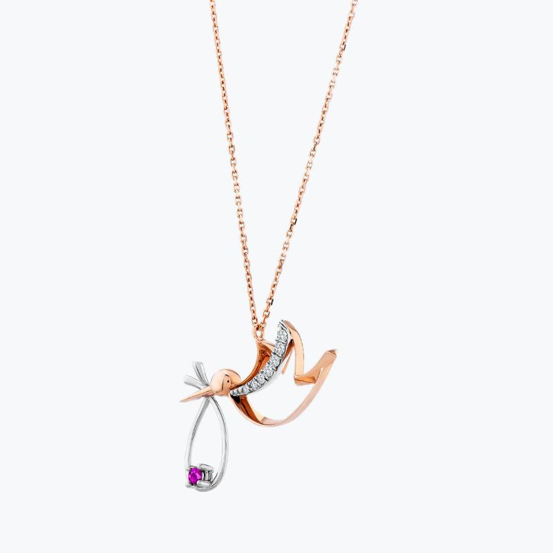 Stork Diamond Necklace