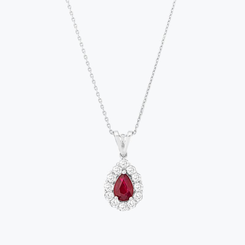 0.34 Carat Ruby Diamond Necklace
