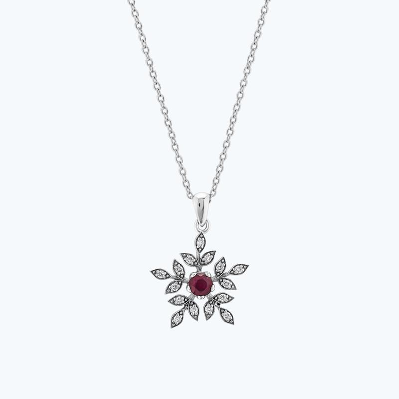0.07 Carat Ruby Diamond Necklace