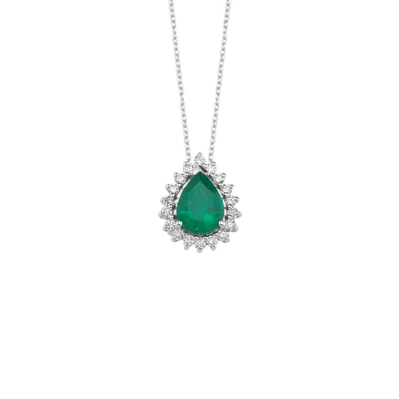 0.26 Carat Emerald Diamond Necklace
