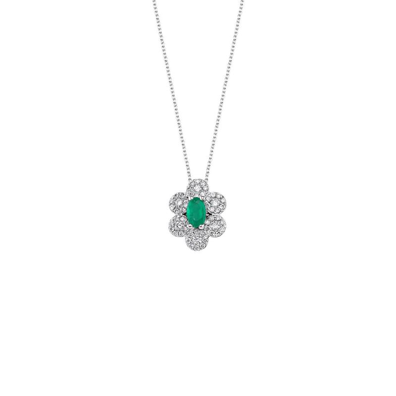 0.23 Carat Emerald Diamond Necklace