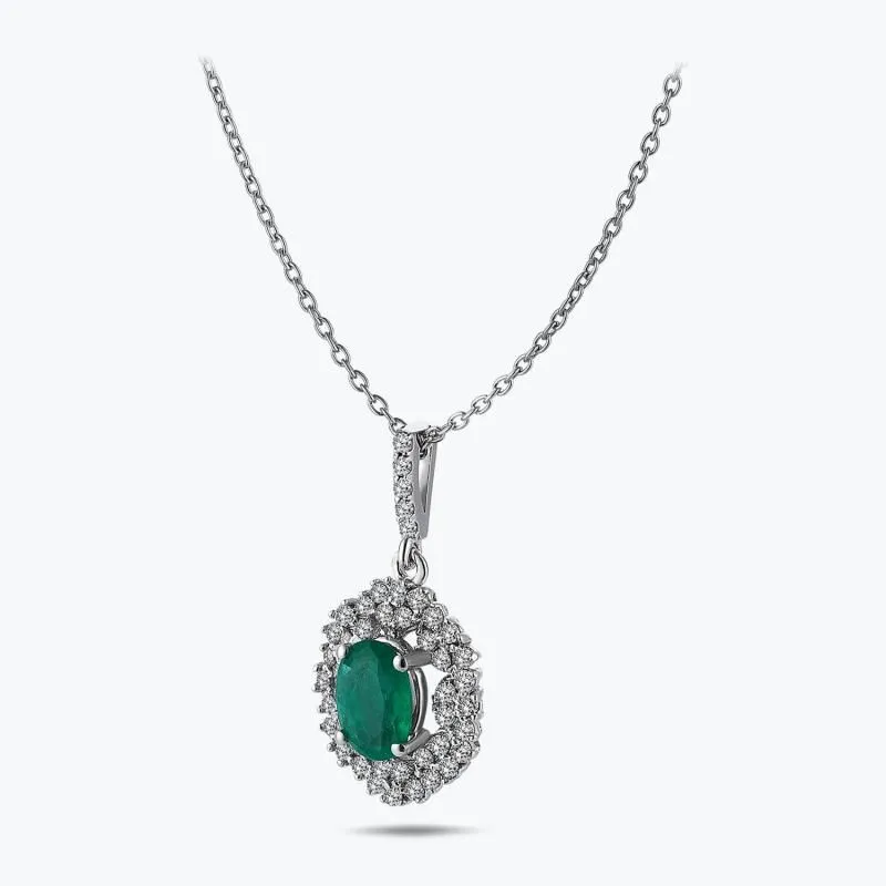 0.29 Carat Emerald Diamond Necklace