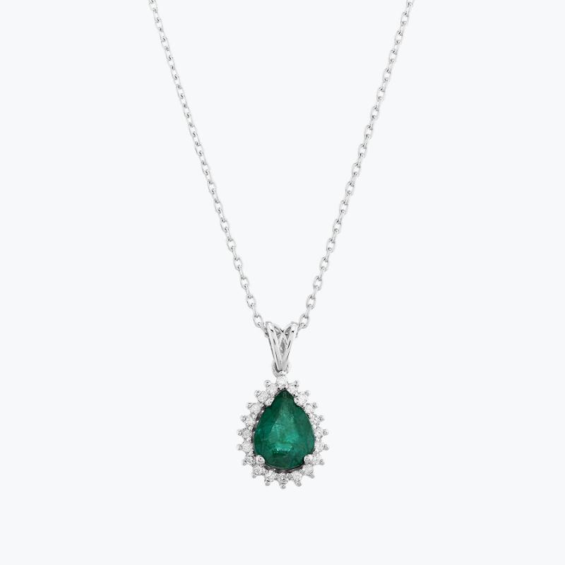 0.20 Carat Emerald Diamond Necklace