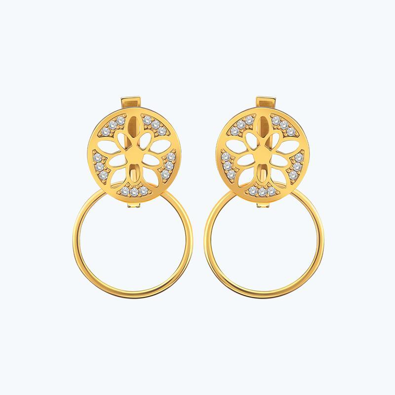 22K Mandala Gold Earrings