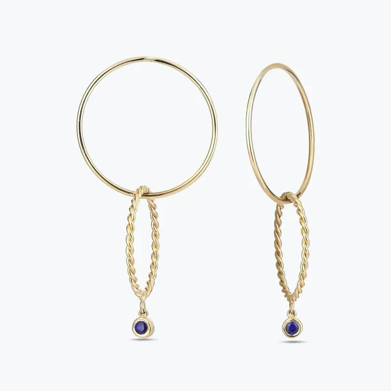 Marin Hoop Sapphire Gold Earrings