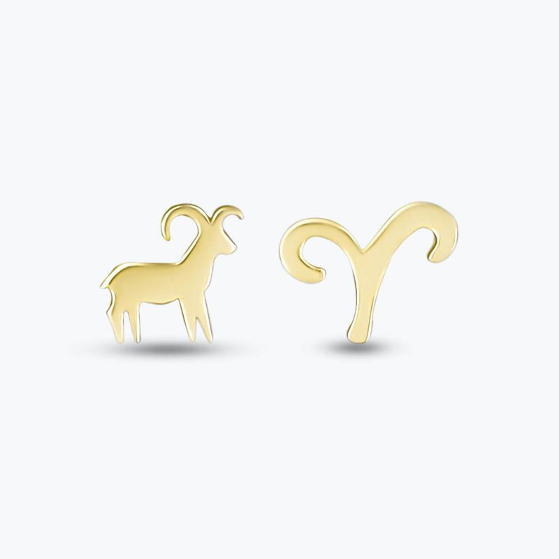 Zodiac Sign Gold Earrings-Taurus