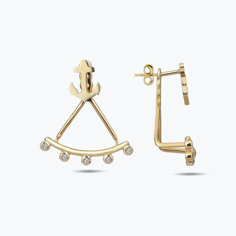 Marin Anchor Gold Earrings