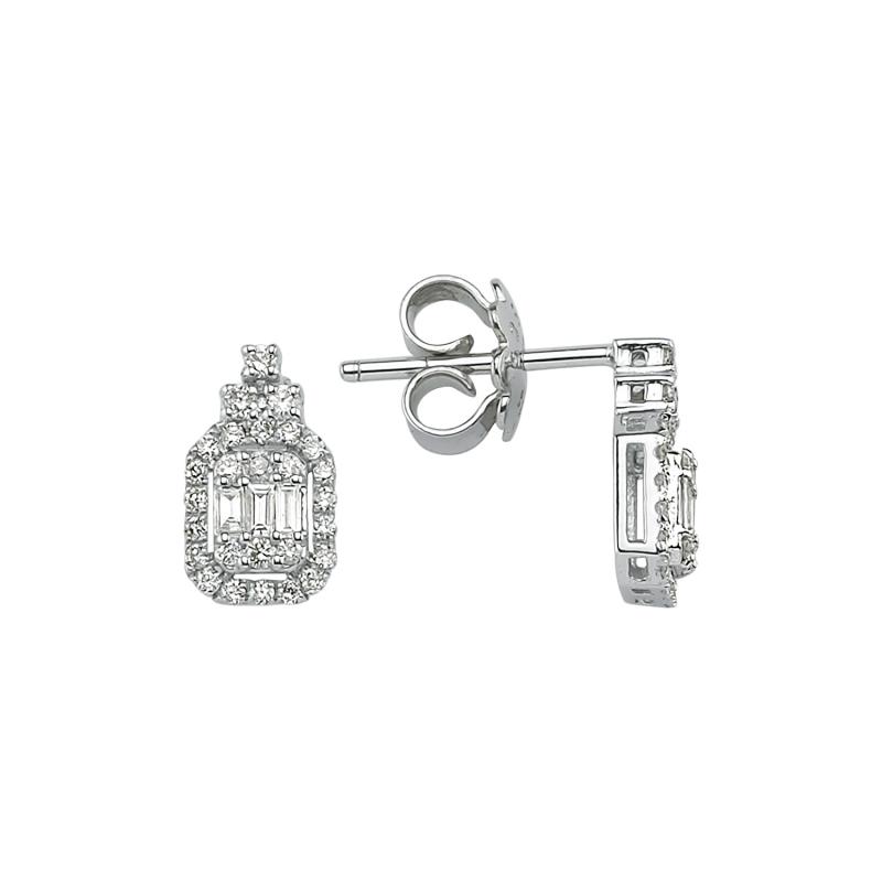 0.34 Carat Baguette Diamond Earrings