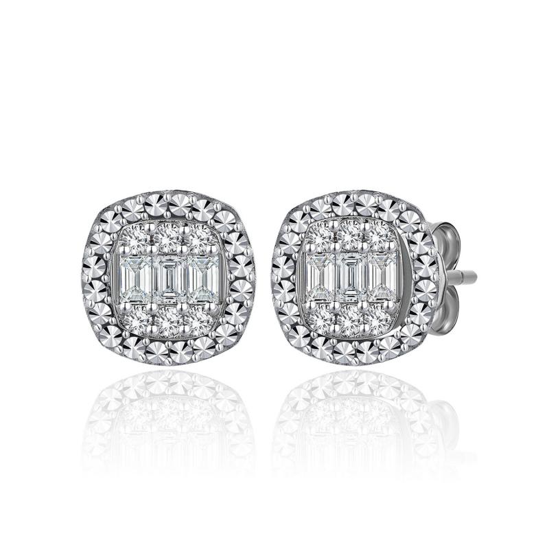 0.26 Carat Baguette Diamond Earrings