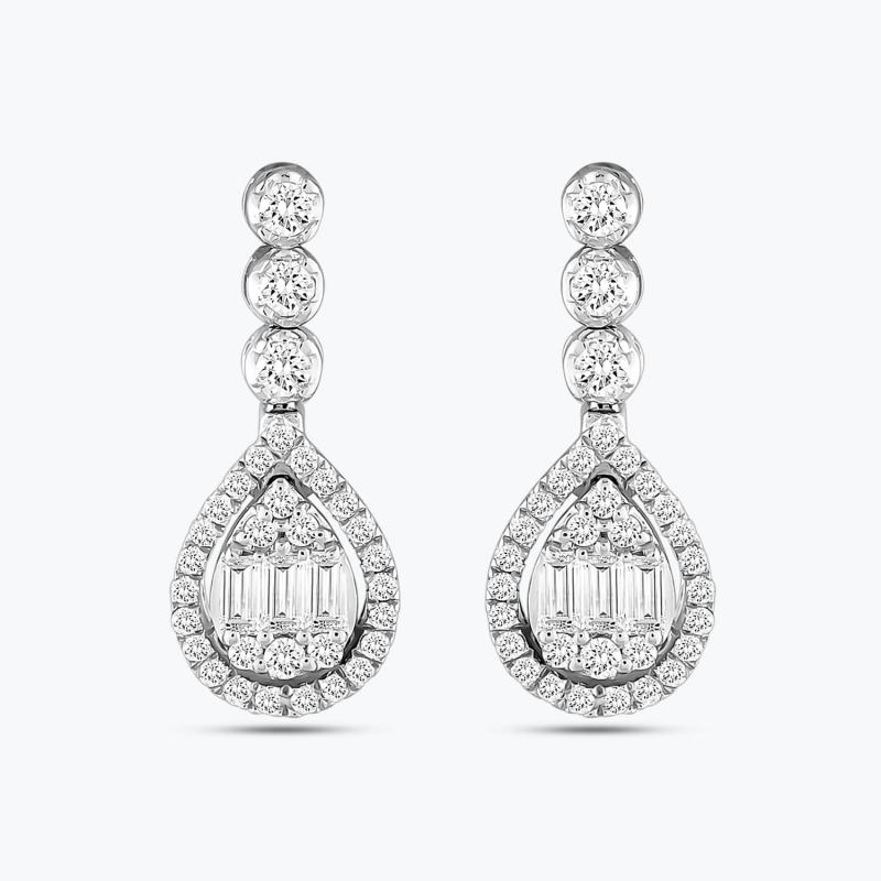 0.40 Carat Baguette Diamond Earrings