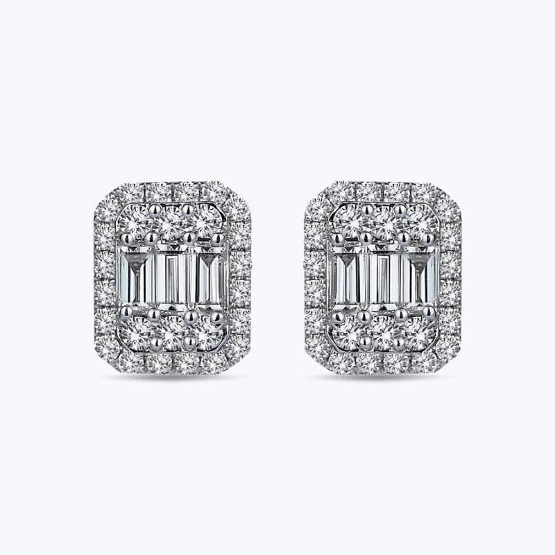 0.45 Carat Baguette Diamond Earrings