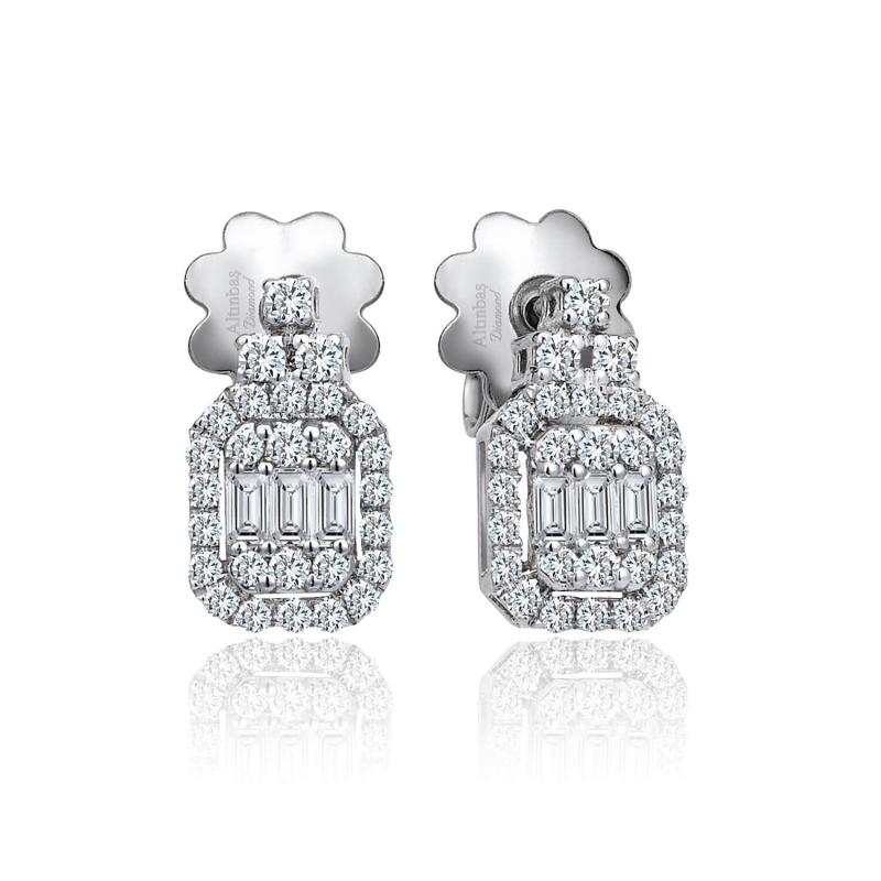 0.34 Carat Baguette Diamond Earrings