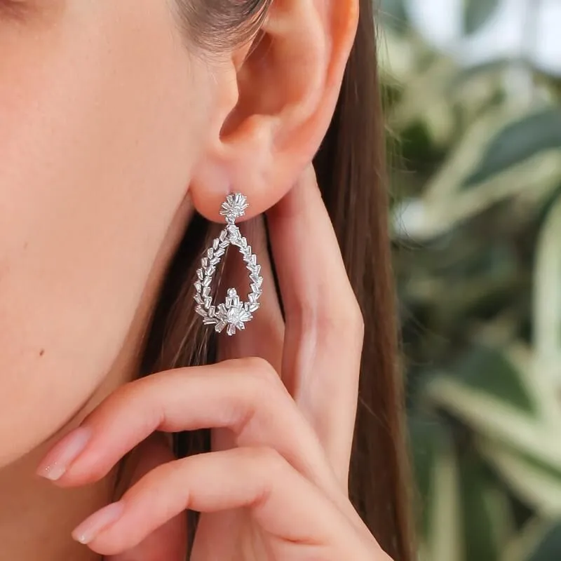 1.13 Carat Baguette Diamond Earrings
