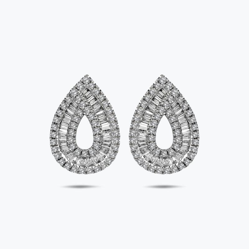 0.48 Carat Baguette Diamond Earrings