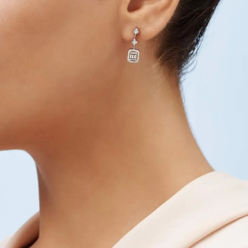 0.17 Carat Baguette Diamond Earrings
