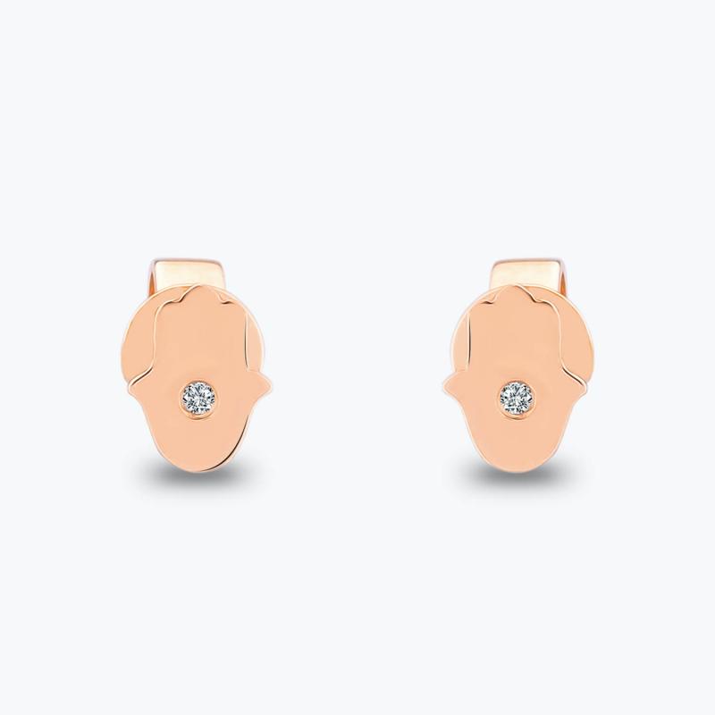 0.01 Carat Fatima Hand Diamond Earrings