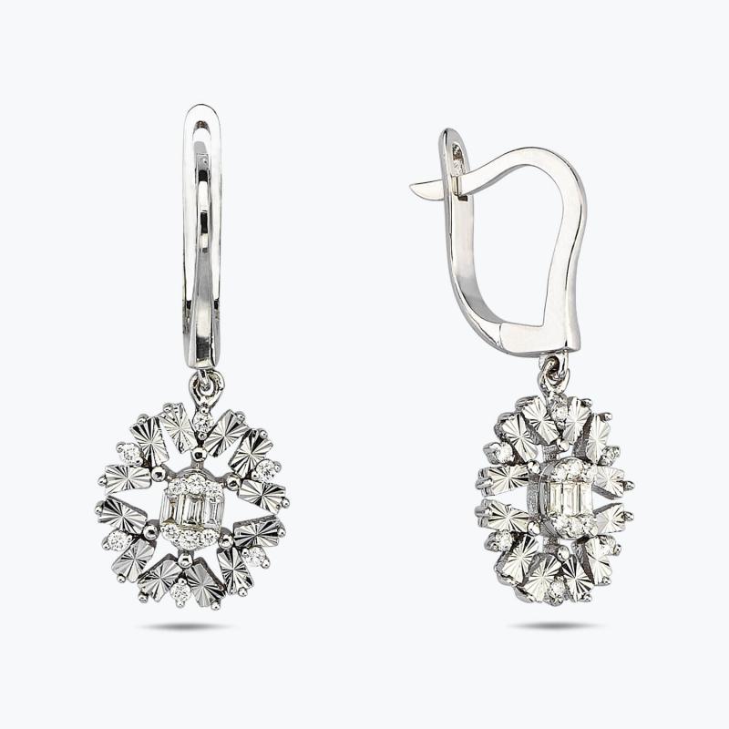 0.28 Carat Baguette Diamond Earrings