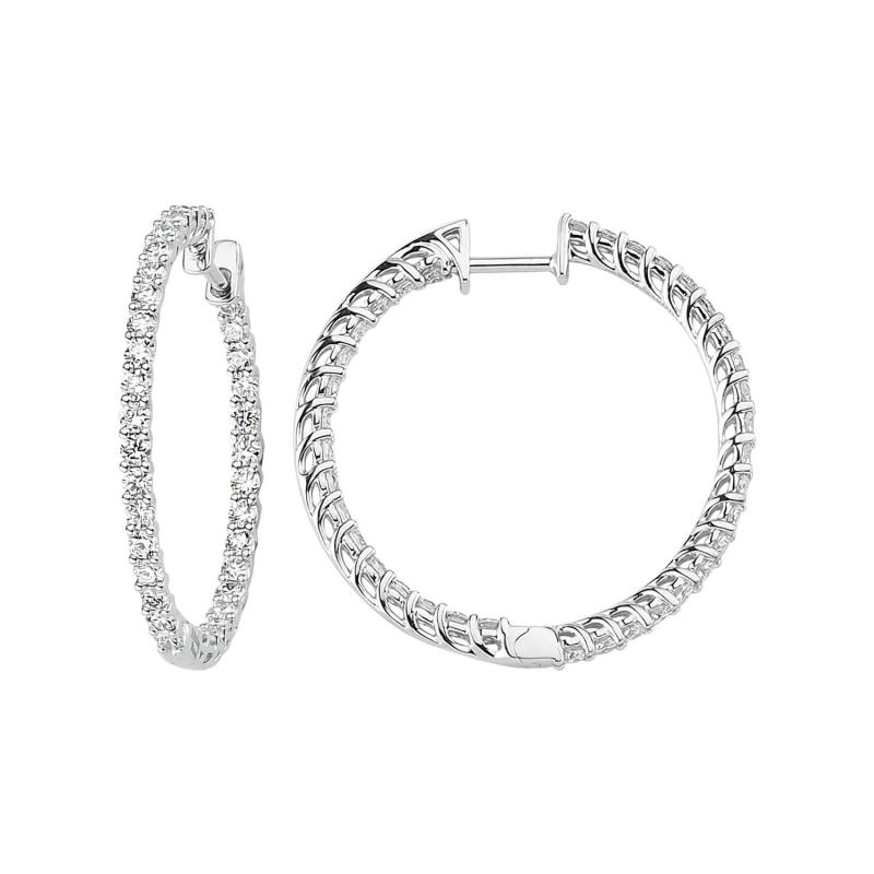 1.74 Carat Hoop Diamond Earrings