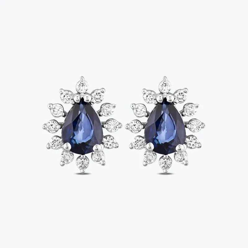 0.34 Carat Sapphire Diamond Earrings